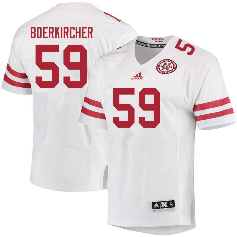 Men #59 Ian Boerkircher Nebraska Cornhuskers College Football Jerseys Sale-White